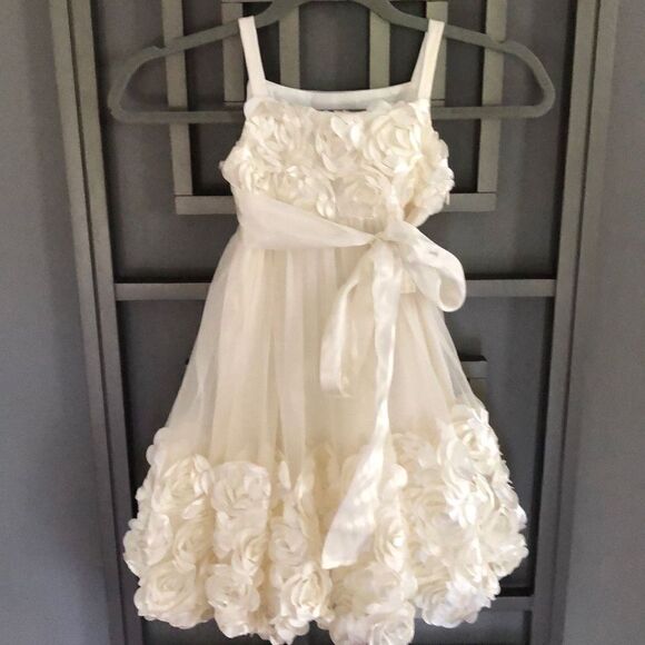 Bonnie Jean Toddler dress ivory roses toddler 5 - Picture 1 of 5